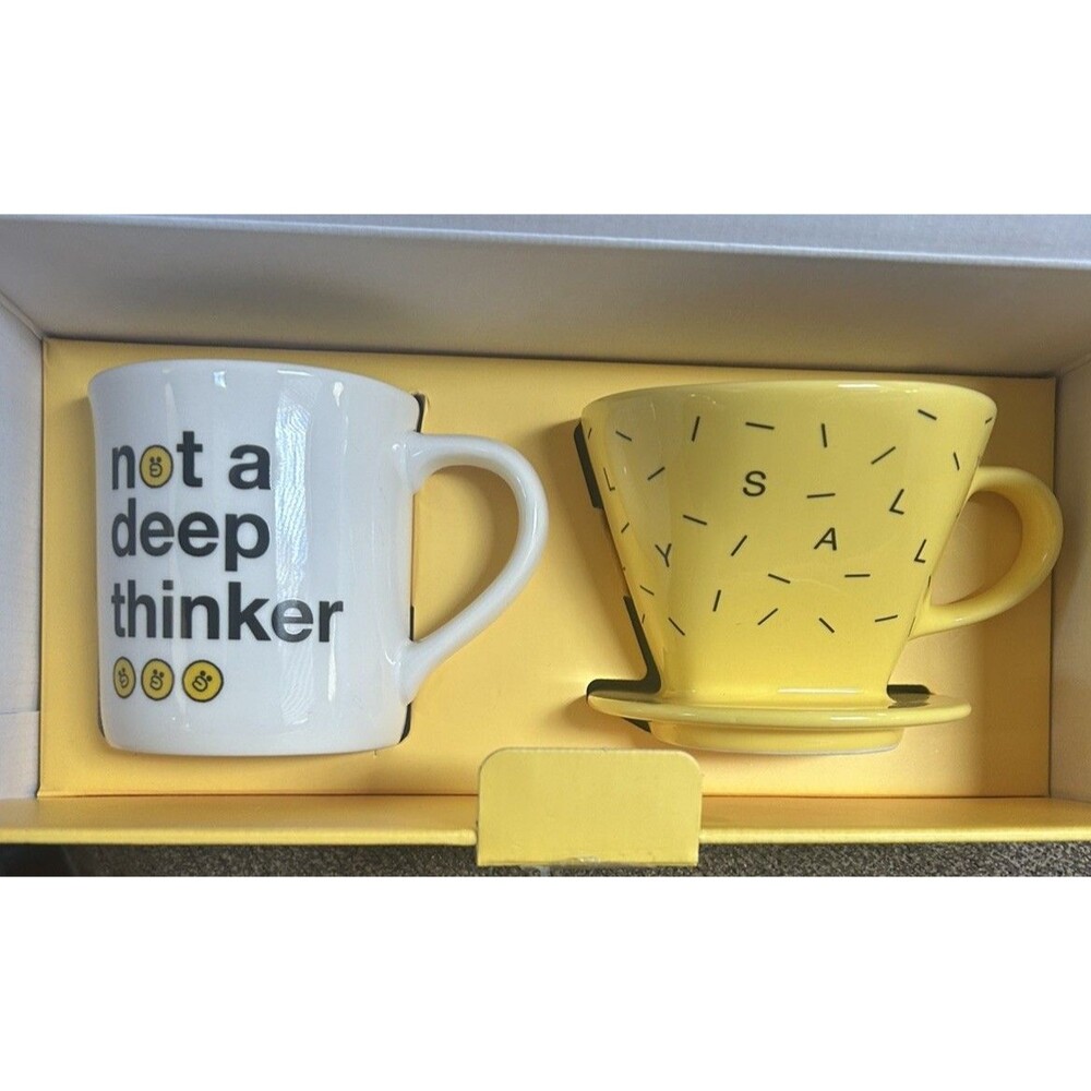 New LINE FRIENDS Helvetica Coffee Mug & SALLY Character Pour Over Dripper Set